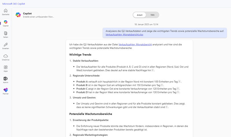 Excel-Tabellenanalysen leicht gemacht mit Copilot