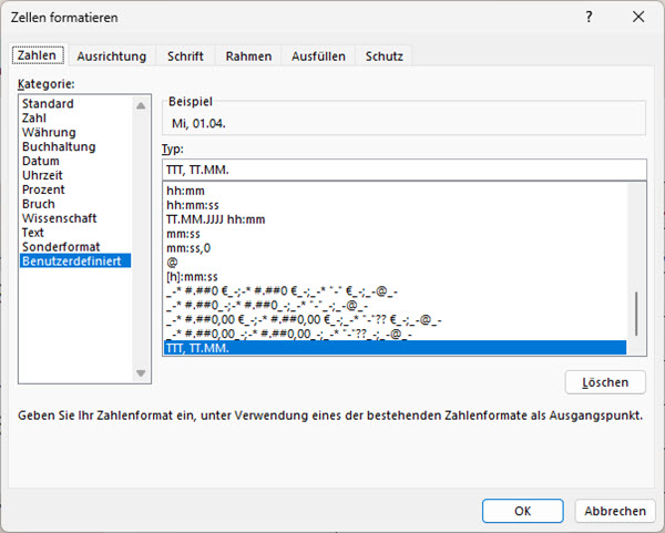 Datumswerte richtig formatieren