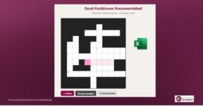 Excel-Kreuzwortraetsel Excel-Funktionen als Kreuzworträtsel