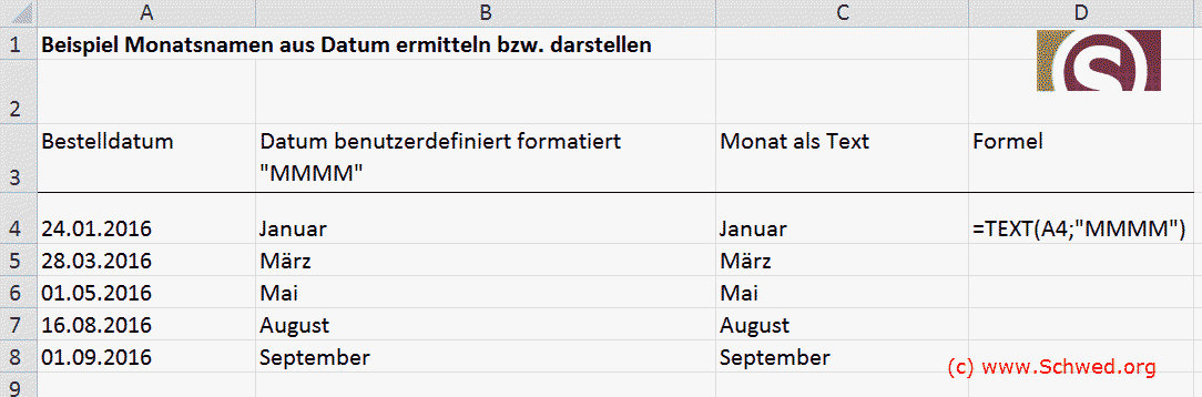 Excel-Tipp - Monatsname aus Datum als Text ausgeben ...