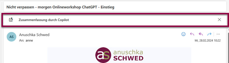 Outlook-Copilot-Zusammenfassung